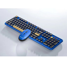 Aula AC306 2in1 2.4G Wireless combo Keyaboard (EN+RU) with Mouse Blue