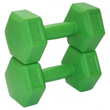 SportVida 2in1 GYM & Fitness Comfort Hexagonal Shape Dumbbell Set 2 * 2 KG Green SportVida 2in1 GYM & Fitness Comfort Hexagonal Shape Dumbbell Set 2 * 2 KG Green
