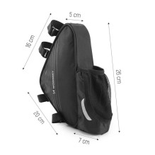 Wozy 23BK Double Fix Waterproof Bicycle Front Frame Bottom possitioned Bag + Bottle holder 1.5L Black