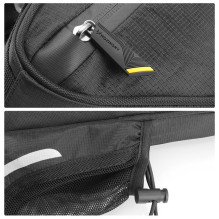Wozy 23BK Double Fix Waterproof Bicycle Front Frame Bottom possitioned Bag + Bottle holder 1.5L Black