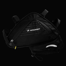 Wozy 23BK Double Fix Waterproof Bicycle Front Frame Bottom possitioned Bag + Bottle holder 1.5L Black