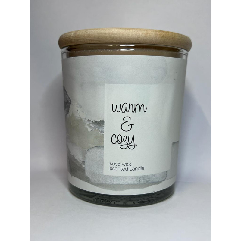 Baltic Candles Warm&amp;Cozy Aroma candle in glass and cap with scent / burning time 33h