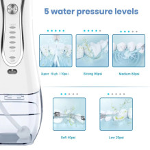 Riff RF-HF6 Portable Waterproof IPX7 Irrigator 3-modes / 7 nozzles / 1400mAh / 5W with bag