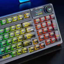 Aula F98 Pro Wireless &amp; Bluetooth 99 Keys 3In1 Hot-Swappable Mechanical Keyboard Black