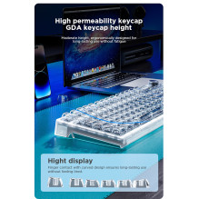 Aula F98 Pro Wireless &amp; Bluetooth 99 Keys 3In1 Hot-Swappable Mechanical Keyboard Black