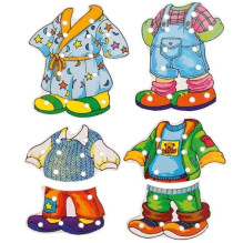 Woody 90018 Eco Wooden Educational hand motoric skills - Lacing Dress-up puzzle Baby Boy (10pcs) for kids 3y+ (18x22cm) Woody 90018 Eco Wooden Educational hand motoric skills - Lacing Dress-up puzzle Baby Boy (10pcs) for kids 3y+ (18x22cm)