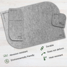VILSTO Felt Fabric Place Mats (18 Piece Set) Light Grey VILSTO Felt Fabric Place Mats (18 Piece Set) Light Grey