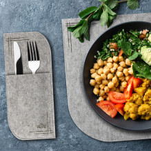 VILSTO Felt Fabric Place Mats (18 Piece Set) Light Grey VILSTO Felt Fabric Place Mats (18 Piece Set) Light Grey