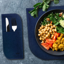 VILSTO Felt Fabric Place Mats (18 Piece Set) Blue VILSTO Felt Fabric Place Mats (18 Piece Set) Blue