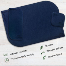 VILSTO Felt Fabric Place Mats (18 Piece Set) Blue VILSTO Felt Fabric Place Mats (18 Piece Set) Blue