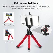 Riff TRIP Universal Flexible soft Tripod holder for Phones / Cameras (max.18 cm) Red Riff TRIP Universal Flexible soft Tripod holder for Phones / Cameras (max.18 cm) Red