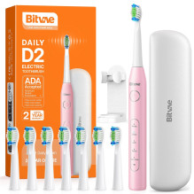 Bitvae D2 Electric toothbrush x8 brushes / travel case / holder / cable Pink Bitvae D2 Electric toothbrush x8 brushes / travel case / holder / cable Pink