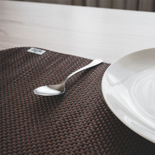 VILSTO Dining Table Place Mats, PVC Table Protector Heat Resistant, Plastic Tablecloth (4 Piece Set) Brown VILSTO Dining Table Place Mats, PVC Table Protector Heat Resistant, Plastic Tablecloth (4 Piece Set) Brown