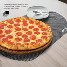 VILSTO Dining Table Place Mats, PVC Table Protector Heat Resistant, Plastic Tablecloth (4 Piece Set) Grey VILSTO Dining Table Place Mats, PVC Table Protector Heat Resistant, Plastic Tablecloth (4 Piece Set) Grey