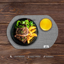VILSTO Dining Table Place Mats, PVC Table Protector Heat Resistant, Plastic Tablecloth (4 Piece Set) Grey VILSTO Dining Table Place Mats, PVC Table Protector Heat Resistant, Plastic Tablecloth (4 Piece Set) Grey