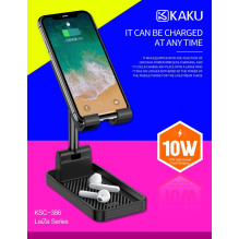 iKaku KSC-386 stalinis mobiliojo telefono laikiklis su Qi 10W įkrovimo funkcija, pilkas iKaku KSC-386 stalinis mobiliojo telefono laikiklis su Qi 10W įkrovimo funkcija, pilkas