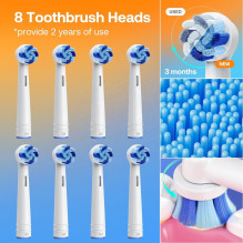 Bitvae R1 Electric toothbrush x8 brushes / travel case / cable White Bitvae R1 Electric toothbrush x8 brushes / travel case / cable White
