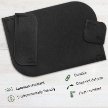 VILSTO Felt Fabric Place Mats (18 Piece Set) Dark grey VILSTO Felt Fabric Place Mats (18 Piece Set) Dark grey
