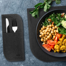 VILSTO Felt Fabric Place Mats (18 Piece Set) Dark grey VILSTO Felt Fabric Place Mats (18 Piece Set) Dark grey