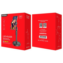 iKaku KSC-322 BOYUAN 360° rotation Universal mobile phone live desctop stand holder Black iKaku KSC-322 BOYUAN 360° rotation Universal mobile phone live desctop stand holder Black