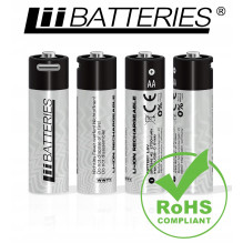 Įkraunamos ličio jonų baterijos su USB-C jungtimi, AA tipo, 1700 mAh, 1,5 V (4 vnt.)