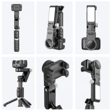 „Riff Q18“ universalus išmanusis sekimo stalinis trikojis su kardano stabilizatoriumi ir 1 ašimi, BT4.2 / 360° sukimosi „Riff Q18“ universalus išmanusis sekimo stalinis trikojis su kardano stabilizatoriumi ir 1 ašimi, BT4.2 / 360° sukimosi