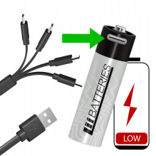 Liibattaries USB-C Rechargeable Powerful batteries Lithium-Ion AA 1700mAh 1.5V (4pcs)