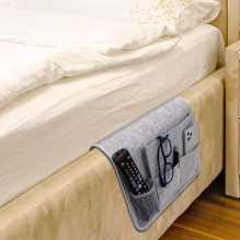 VILSTO Felt Bedside Storage Caddy, Bed Organiser Storage, Hanging Organiser, Bedside Organiser, Remote Control Holder, M VILSTO Felt Bedside Storage Caddy, Bed Organiser Storage, Hanging Organiser, Bedside Organiser, Remote Control Holder, M