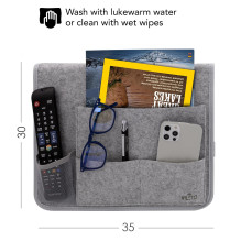 VILSTO Felt Bedside Storage Caddy, Bed Organiser Storage, Hanging Organiser, Bedside Organiser, Remote Control Holder, M VILSTO Felt Bedside Storage Caddy, Bed Organiser Storage, Hanging Organiser, Bedside Organiser, Remote Control Holder, M