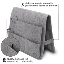 VILSTO Felt Bedside Storage Caddy, Bed Organiser Storage, Hanging Organiser, Bedside Organiser, Remote Control Holder, M VILSTO Felt Bedside Storage Caddy, Bed Organiser Storage, Hanging Organiser, Bedside Organiser, Remote Control Holder, M