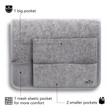 VILSTO Felt Bedside Storage Caddy, Bed Organiser Storage, Hanging Organiser, Bedside Organiser, Remote Control Holder, M VILSTO Felt Bedside Storage Caddy, Bed Organiser Storage, Hanging Organiser, Bedside Organiser, Remote Control Holder, M