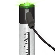 Įkraunamos ličio jonų baterijos su USB-C jungtimi, galingos, 500 mAh, 1,5 V (4 vnt.)