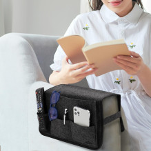 VILSTO Felt Bedside Storage Caddy, Bed Organiser Storage, Hanging Organiser, Bedside Organiser, Remote Control Holder, M VILSTO Felt Bedside Storage Caddy, Bed Organiser Storage, Hanging Organiser, Bedside Organiser, Remote Control Holder, M