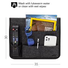 VILSTO Felt Bedside Storage Caddy, Bed Organiser Storage, Hanging Organiser, Bedside Organiser, Remote Control Holder, M VILSTO Felt Bedside Storage Caddy, Bed Organiser Storage, Hanging Organiser, Bedside Organiser, Remote Control Holder, M