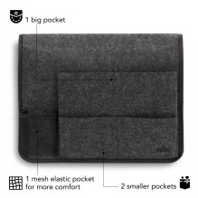 VILSTO Felt Bedside Storage Caddy, Bed Organiser Storage, Hanging Organiser, Bedside Organiser, Remote Control Holder, M VILSTO Felt Bedside Storage Caddy, Bed Organiser Storage, Hanging Organiser, Bedside Organiser, Remote Control Holder, M