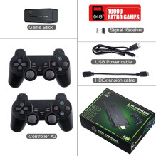 RIFF PK-09 Lite HDMI Retro Mini 4K Game Console Linux 4100 Video Player Game Console with Wireless Controllers 64GB Blac