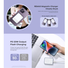 Remax RPP-509 5000mAh išorinė baterija, 20W, PD, 1x USB-C + QC, magnetinis, 15W belaidis įkrovimas, juodas Remax RPP-509 5000mAh išorinė baterija, 20W, PD, 1x USB-C + QC, magnetinis, 15W belaidis įkrovimas, juodas