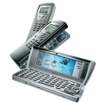 Klaviatūros / LCD dangtelis, surinktas Nokia 9210i Communicator, pilkas