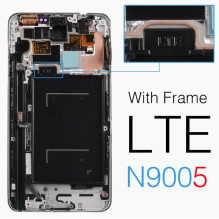 LCD ekranas Samsung Galaxy Note 3 N9005 (LTE) su jutikliu ir rėmeliu, baltas