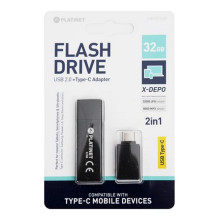 Super išpardavimas - Platinet PMFEC32B 2in1 32GB USB 2.0 ir Micro Type-C USB kištuko OTG adapteris Planšetinis kompiuter Super išpardavimas - Platinet PMFEC32B 2in1 32GB USB 2.0 ir Micro Type-C USB kištuko OTG adapteris Planšetinis kompiuter