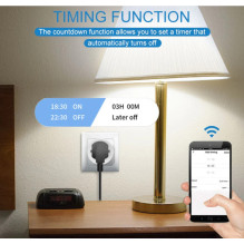 Riff RF-16A išmanusis 16A lizdas su WiFi ir įjungimo / išjungimo mygtuku, baltas Riff RF-16A išmanusis 16A lizdas su WiFi ir įjungimo / išjungimo mygtuku, baltas