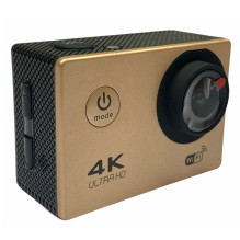 Riff SPK-1 Ultra HD 4K 16Mpix Wi-Fi Sport Camera with 2'' LCD Remote &amp; 8x Fixation Set Gold