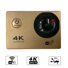 Riff SPK-1 Ultra HD 4K 16Mpix Wi-Fi Sport Camera with 2'' LCD Remote &amp; 8x Fixation Set Gold