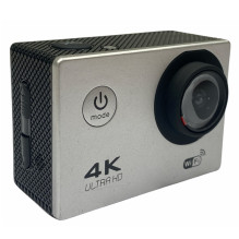 Riff SPK-1 Ultra HD 4K 16Mpix Wi-Fi Sport Camera with 2'' LCD Remote &amp; 8x Fixation Set Silver