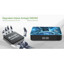 „Tanix W2 S905W2“ 64 bitų keturių branduolių ARM Cortex A53 konsolė 4K „Ultra HD“ „Android“ TV priedėlis su nuotolinio v