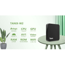 Tanix W2 S905W2 64-bit Quad Core ARM Cortex A53 Konsole 4K Ultra HD Android TV Box with Remote Controller Android 11 Sma