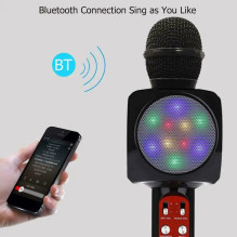 Riff WS-1816 16W karaoke BT microphone with LED 360 Black