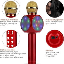 Riff WS-1816 16W karaoke BT microphone with LED 360 Red