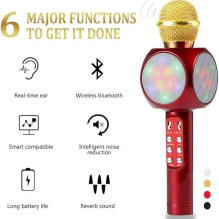Riff WS-1816 16W karaoke BT microphone with LED 360 Red