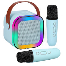 Riff K12 Portable BT Karaoke System with 2 Wireless mics Blue